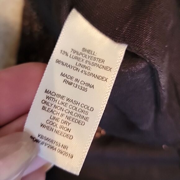 Socialite bronze metallic v neck long sleeve bodysuit L - Picture 6 of 6